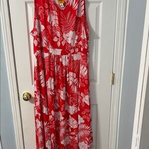 Ruby Rd. Red and White Patterned Top size 3X